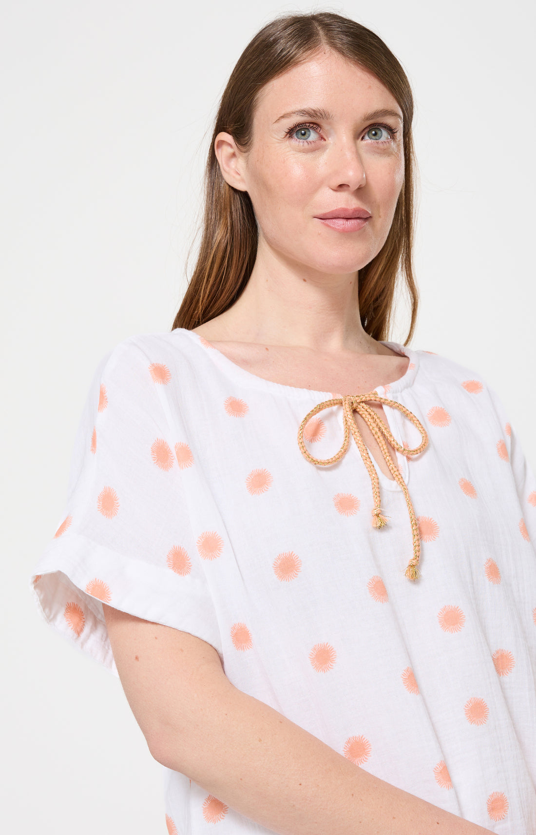 Pyjama Femme Soleil Manches courtes Imprimé soleils oranges 2