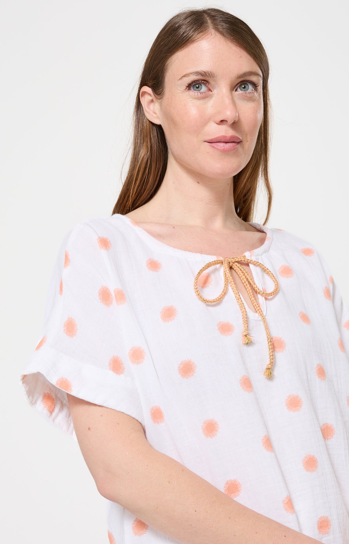 Pyjama Femme Soleil Manches courtes Imprimé soleils oranges 2