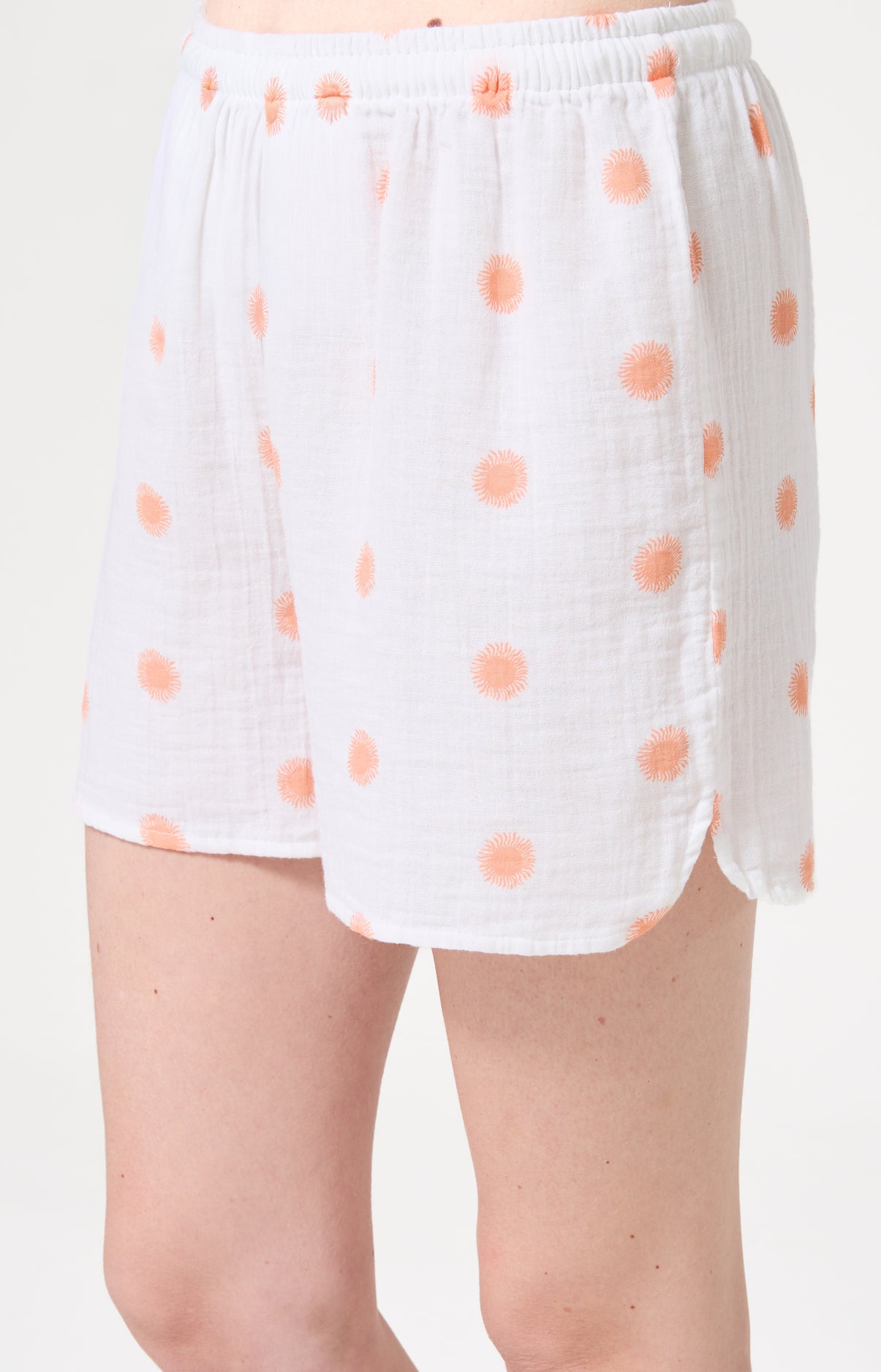 Pyjama Femme Soleil Manches courtes Imprimé soleils oranges 4