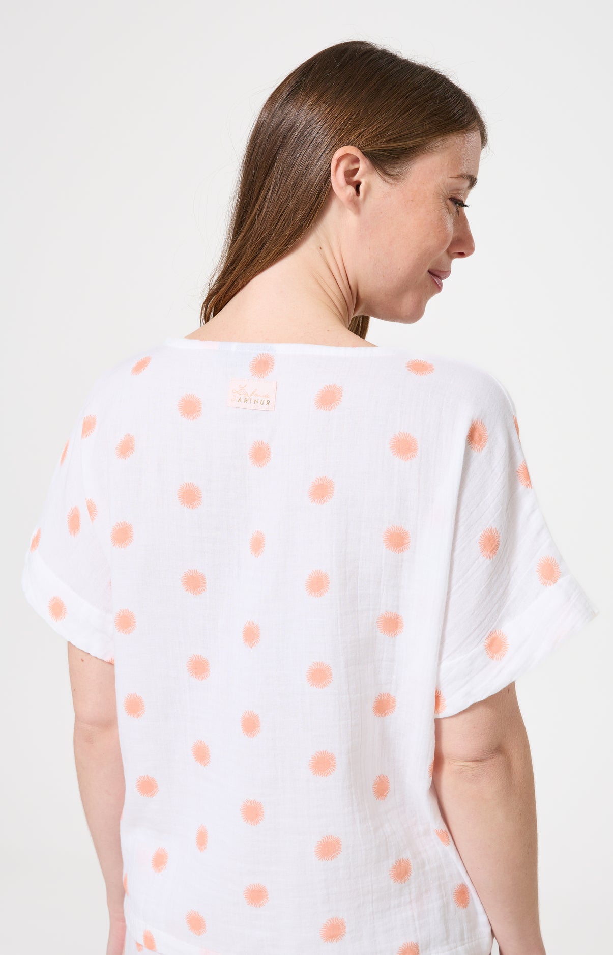 Pyjama Femme Soleil Manches courtes Imprimé soleils oranges 7