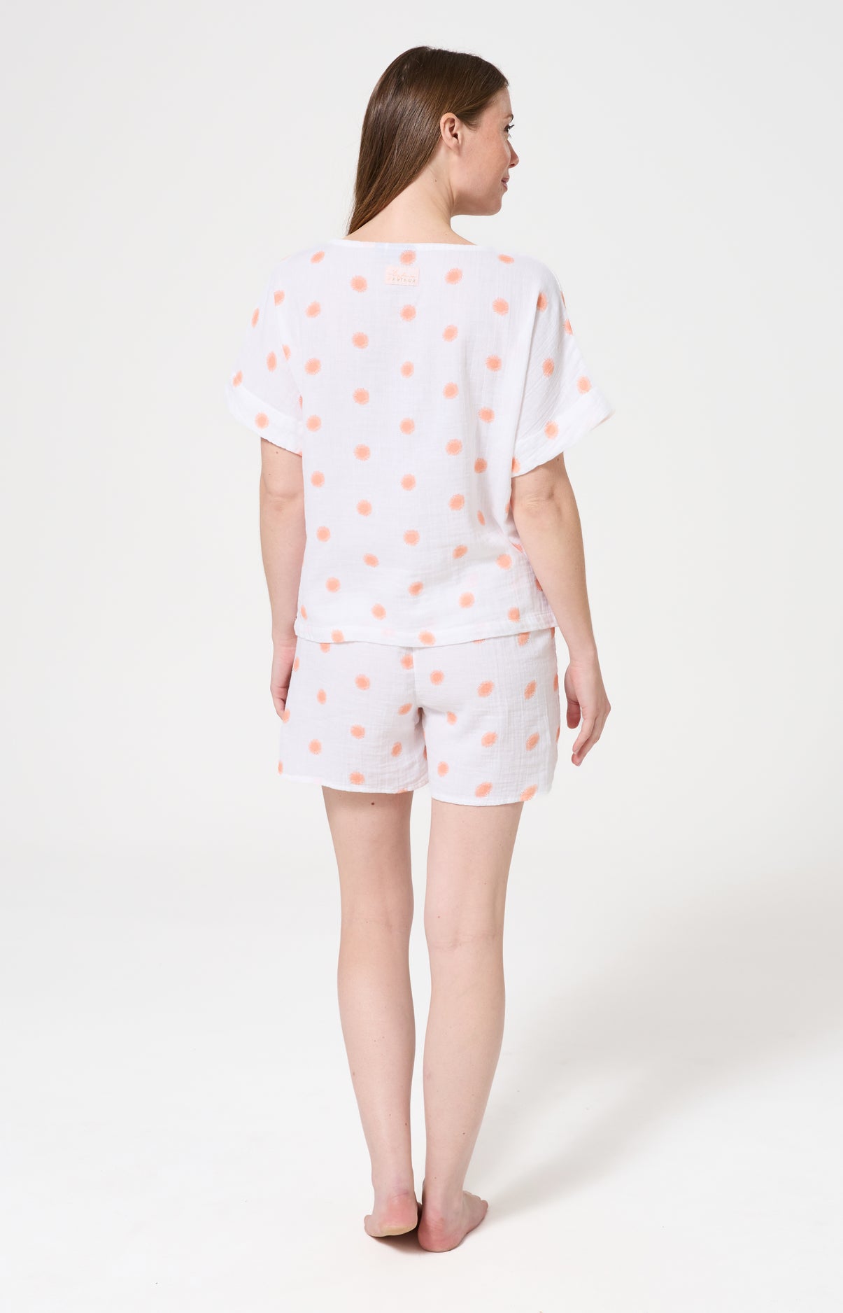 Pyjama Femme Soleil Manches courtes Imprimé soleils oranges 6