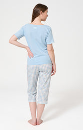 Pyjama Femme Cherry Manches courtes Imprimé cerises roses et vertes 4