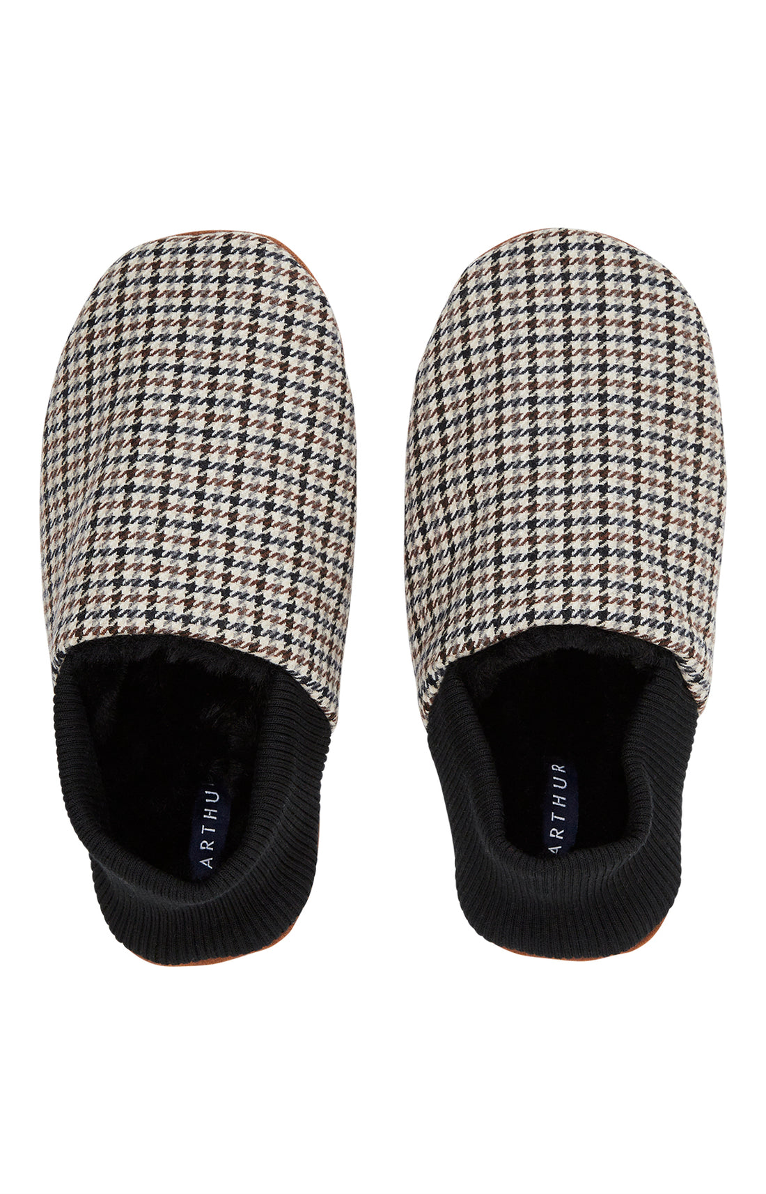 Chaussons Homme cuir et laine Carreaux Gris 2