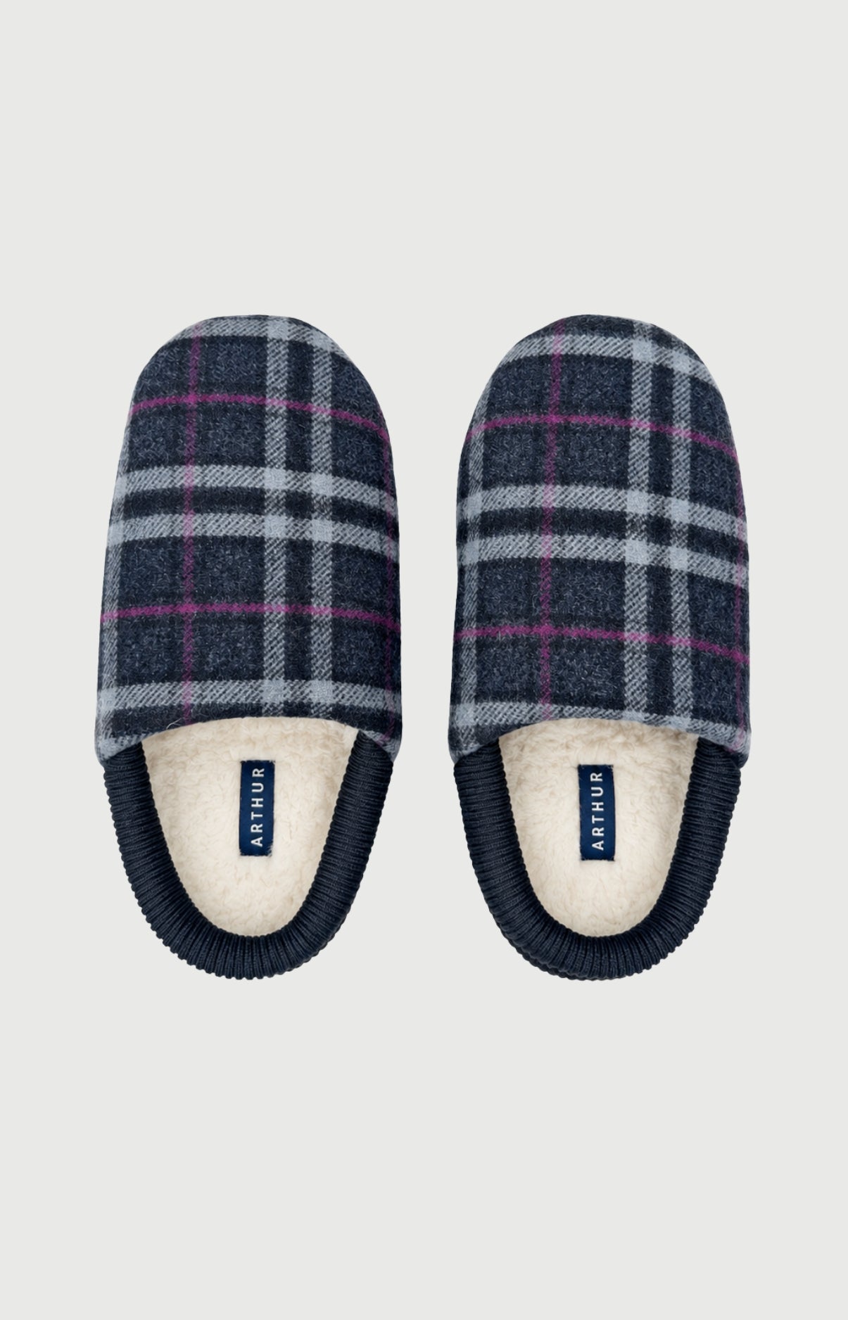 Chaussons en cuir et laine Homme Minuit 3