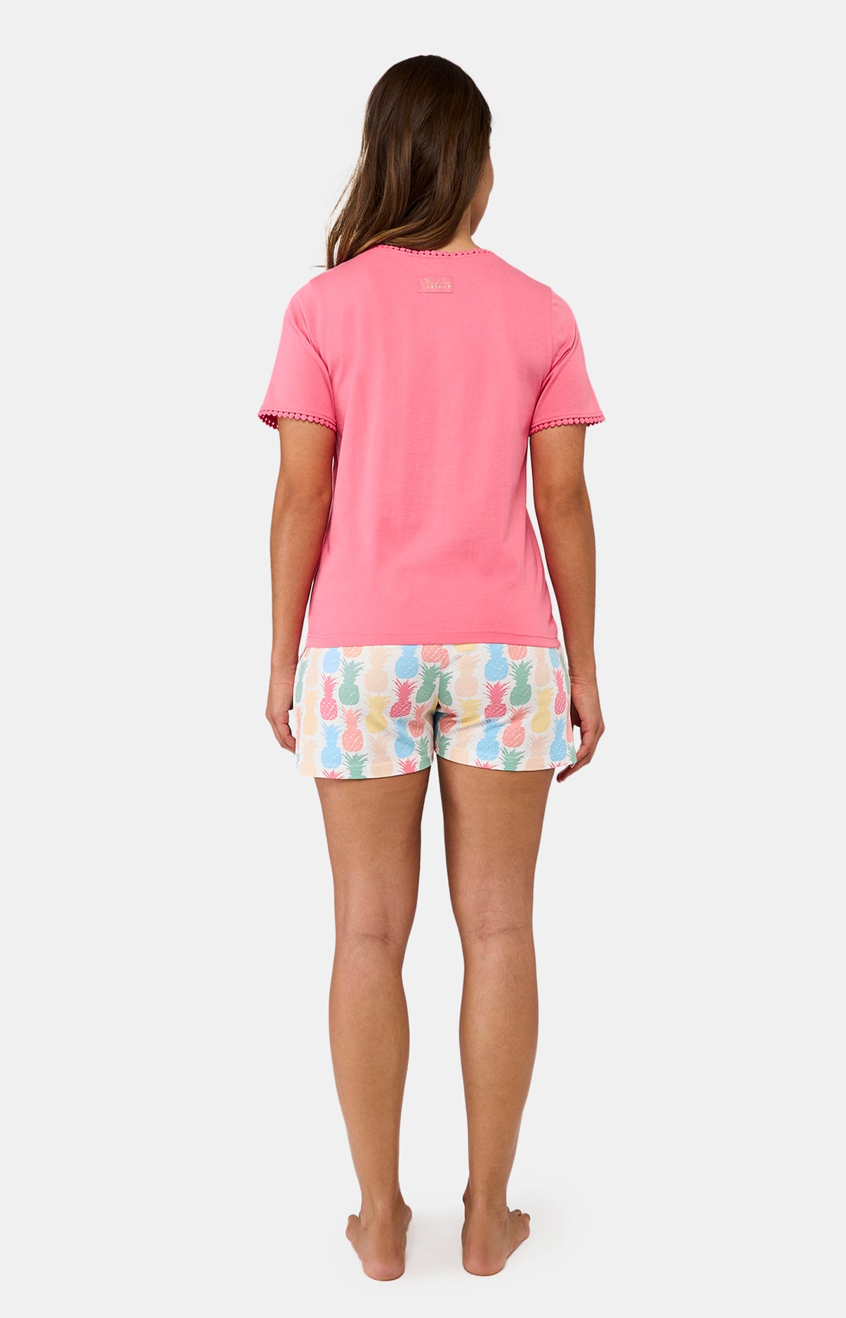 Pyjashort Femme Ananas Rose et Multicolore 6