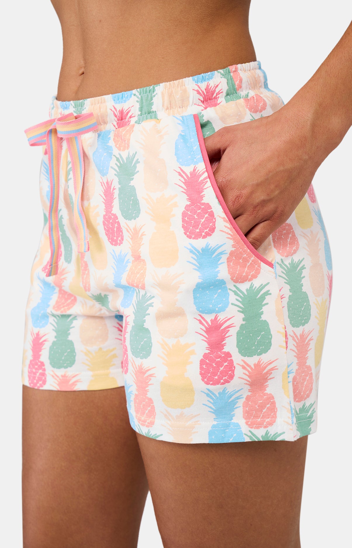 Pyjashort Femme Ananas Rose et Multicolore 5