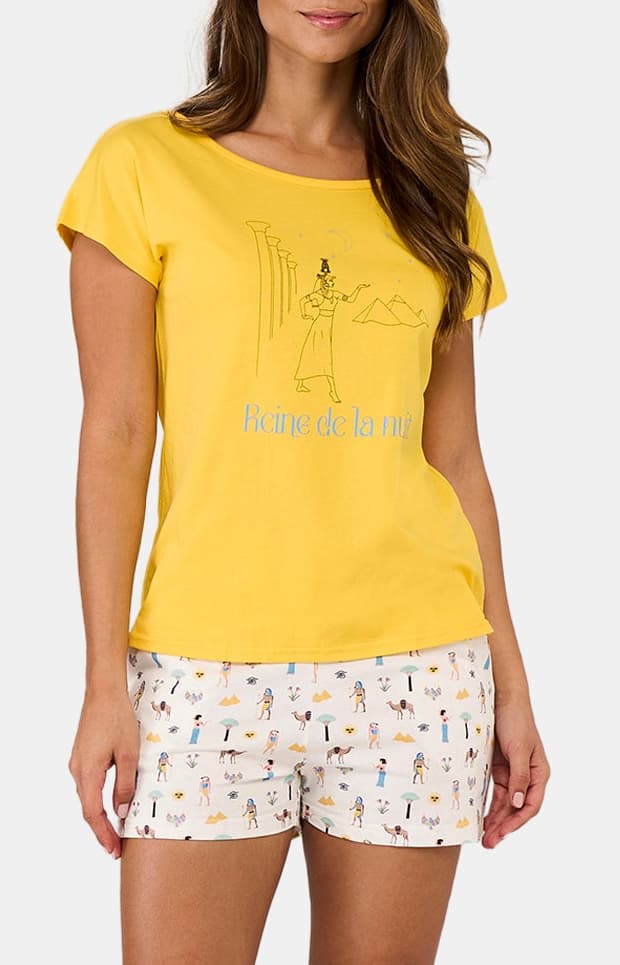 Pyjashort Femme Cléopatre Ivoire 1