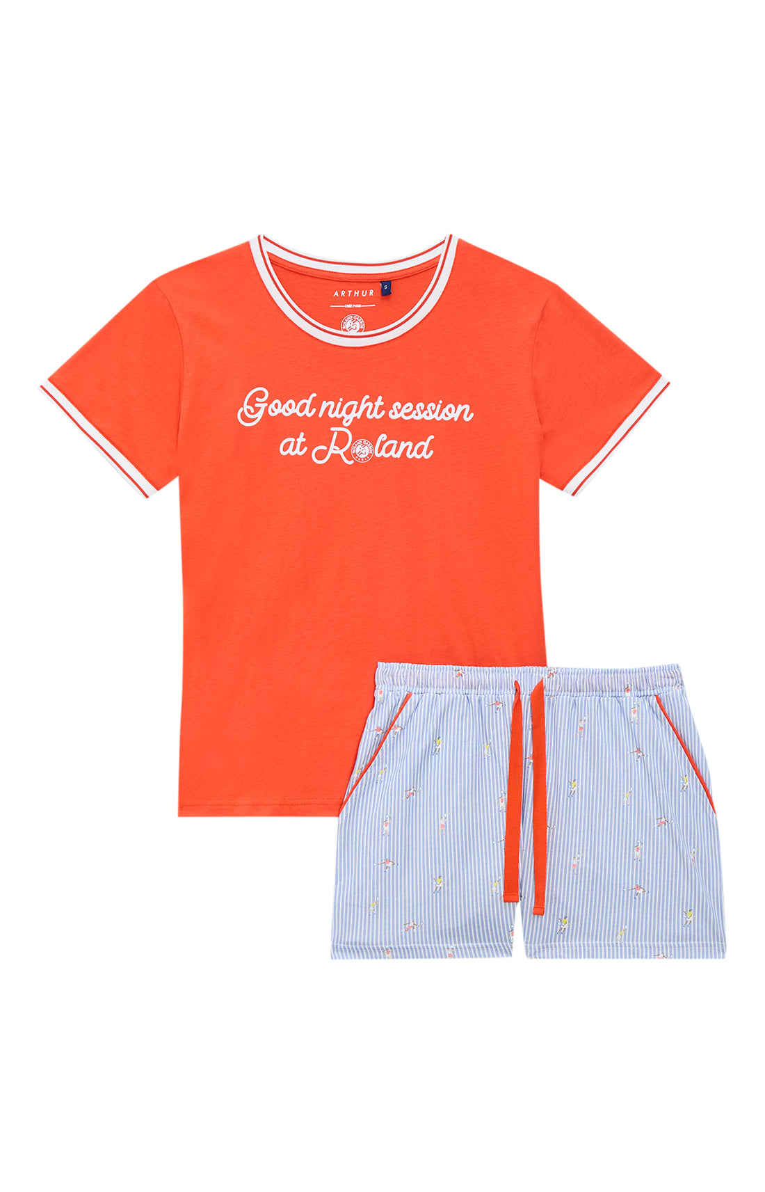 Pyjashort Roland Garros tennis orange femme 3
