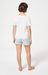 Pyjama Femme Cherry Manches courtes Imprimé cerises roses et vertes 6