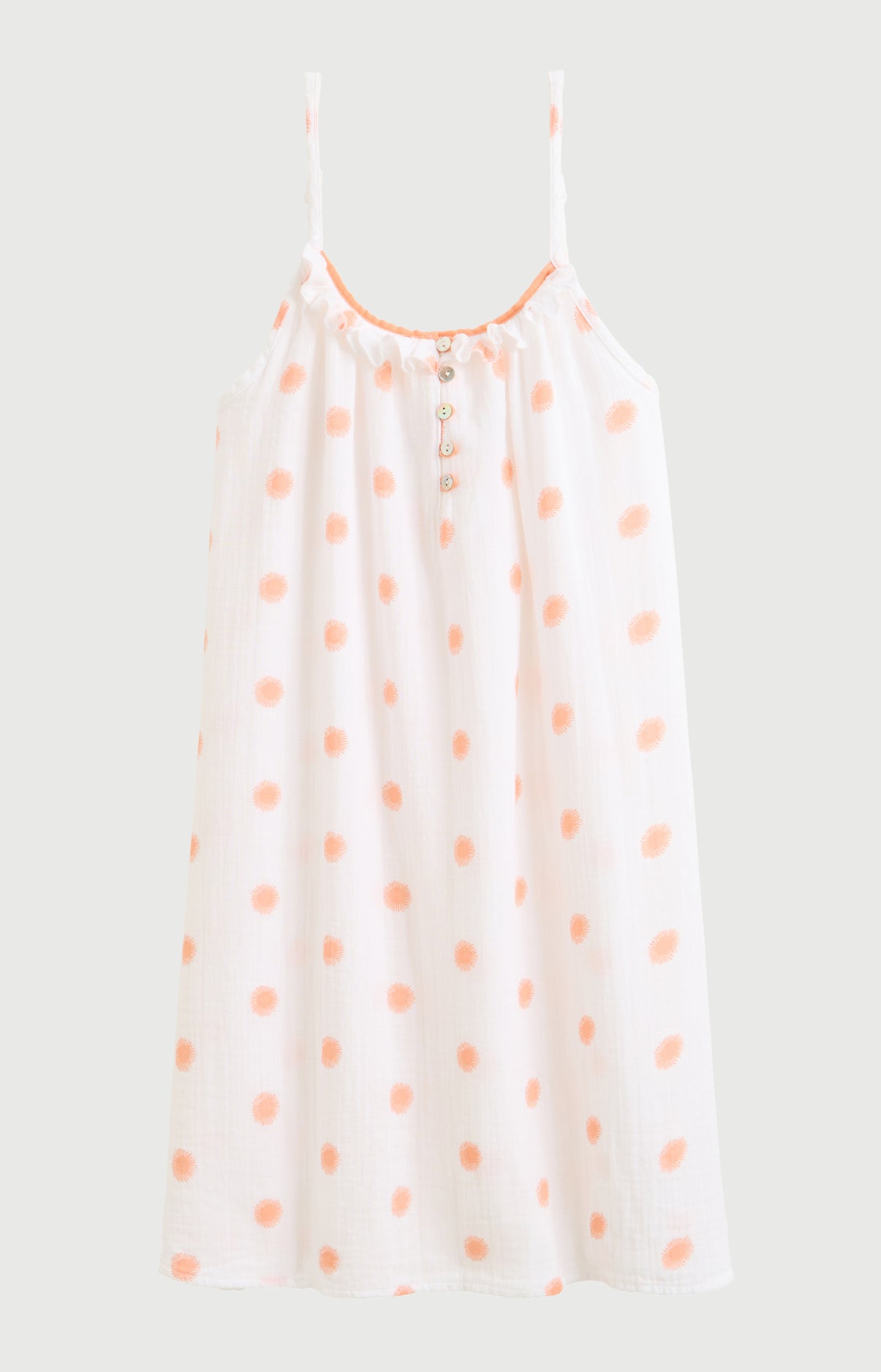 Chemise de nuit Femme Soleil Bretelles fines Imprimé soleils oranges 3