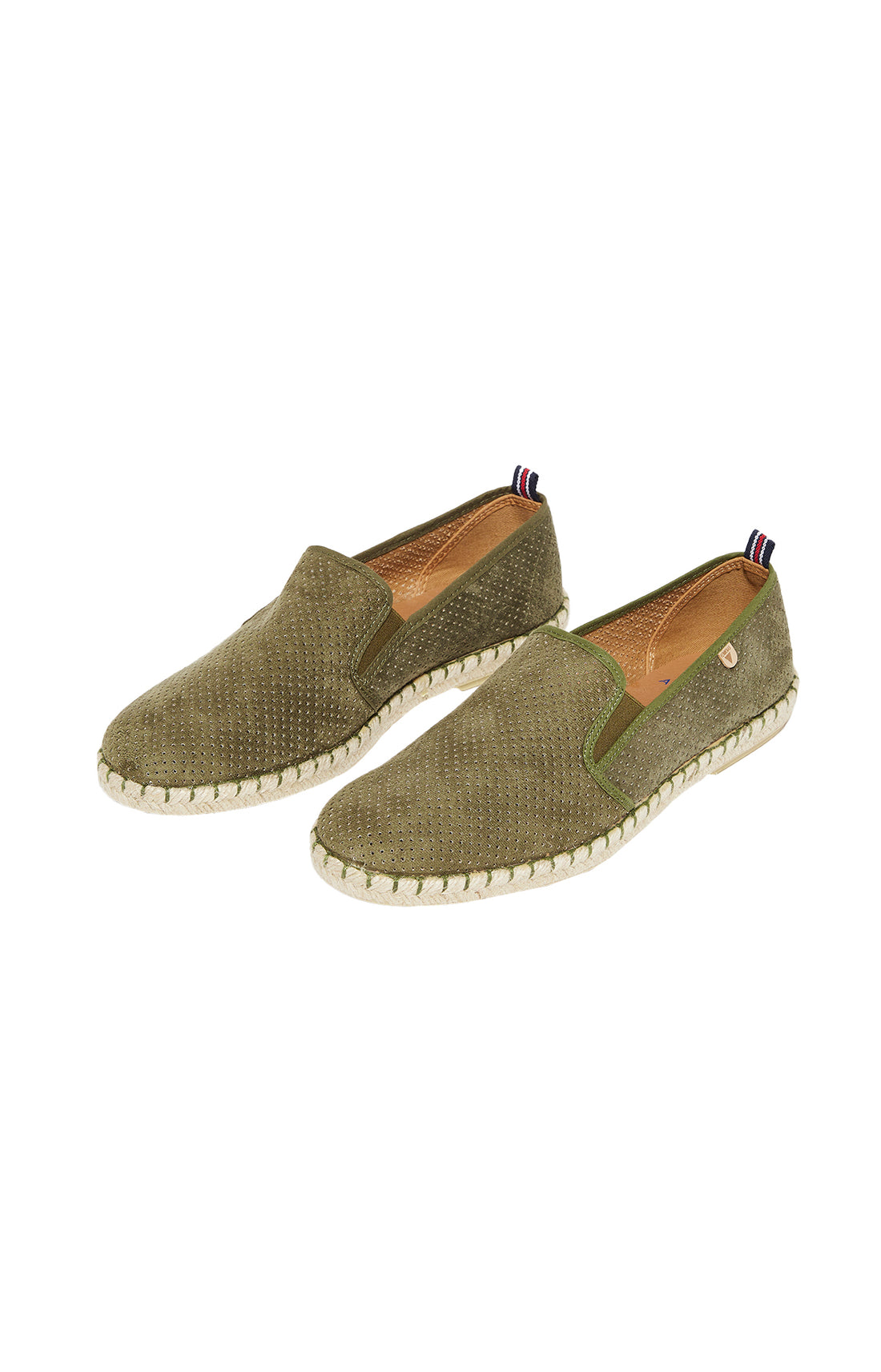 Espadrilles Homme Cuir Uni Vert 1