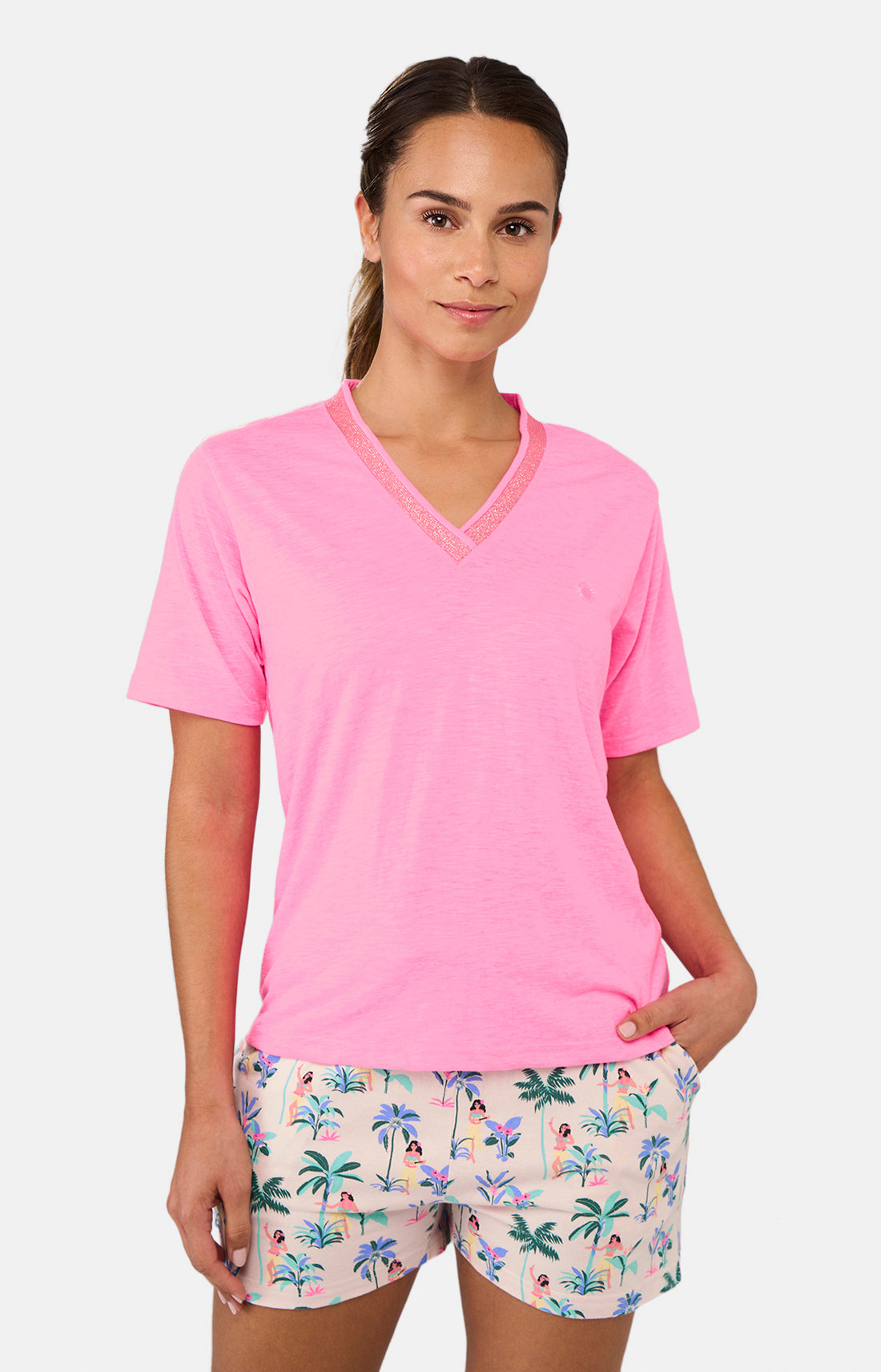 Tee-shirt Femme fluo Rose 1