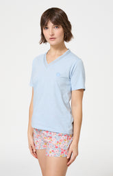 Haut Femme Soleil Manches courtes Couleur CIEL 4