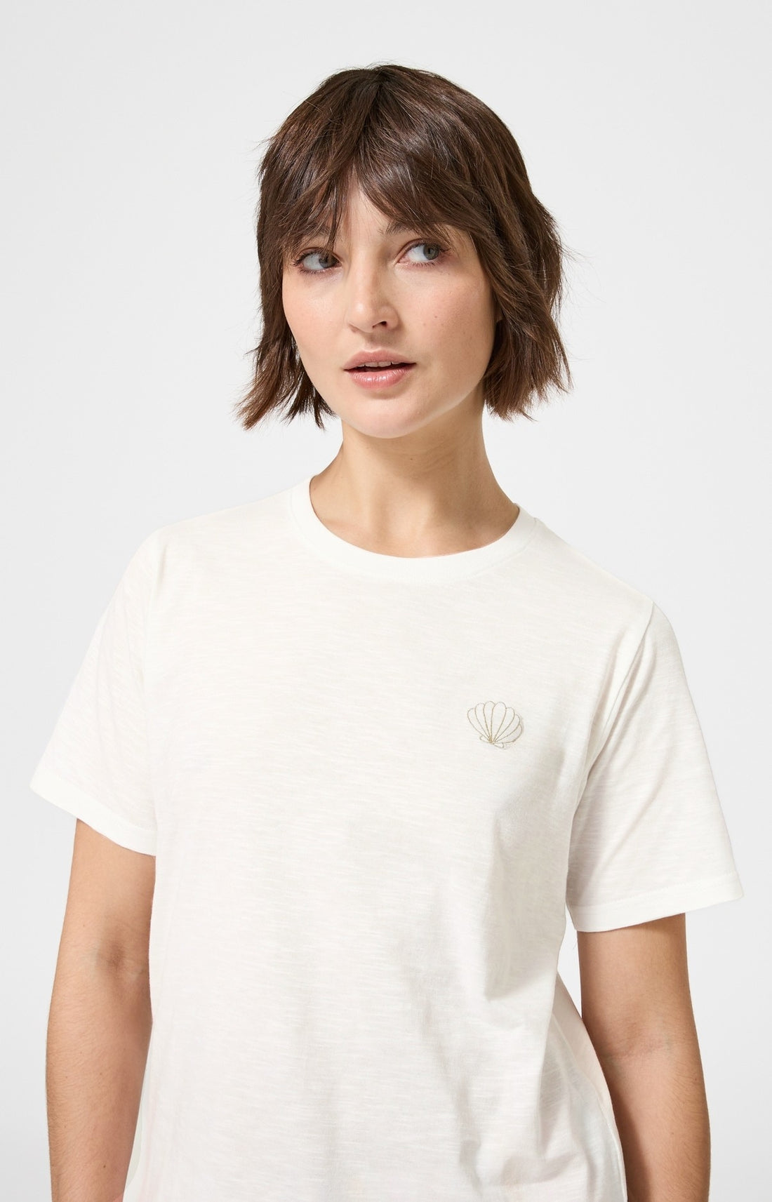 Haut Femme Coquillage Manches courtes Couleur IVOIRE 2