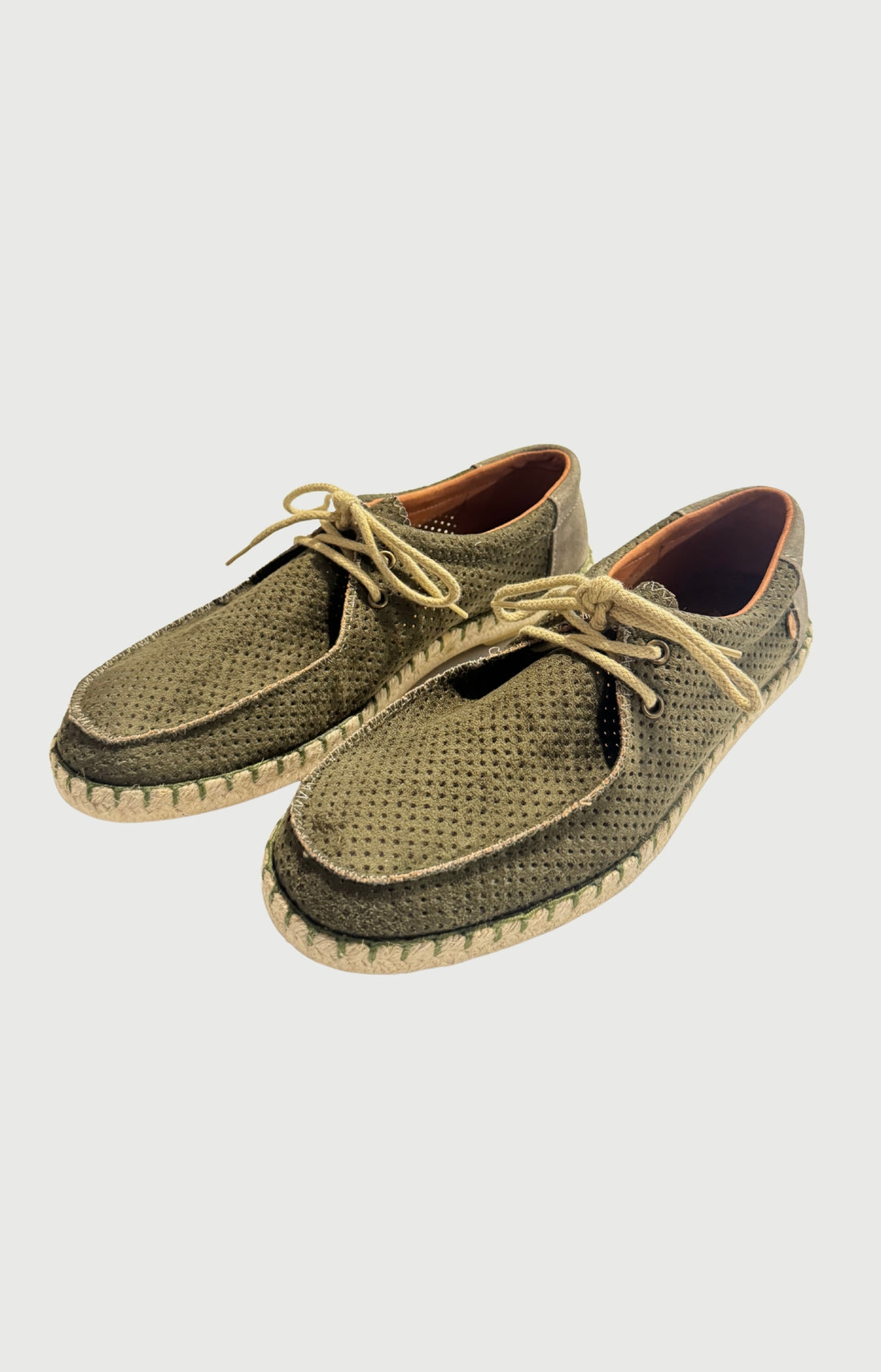 Mocassins espadrilles en daim à lacets couleur kaki Truman homme 1