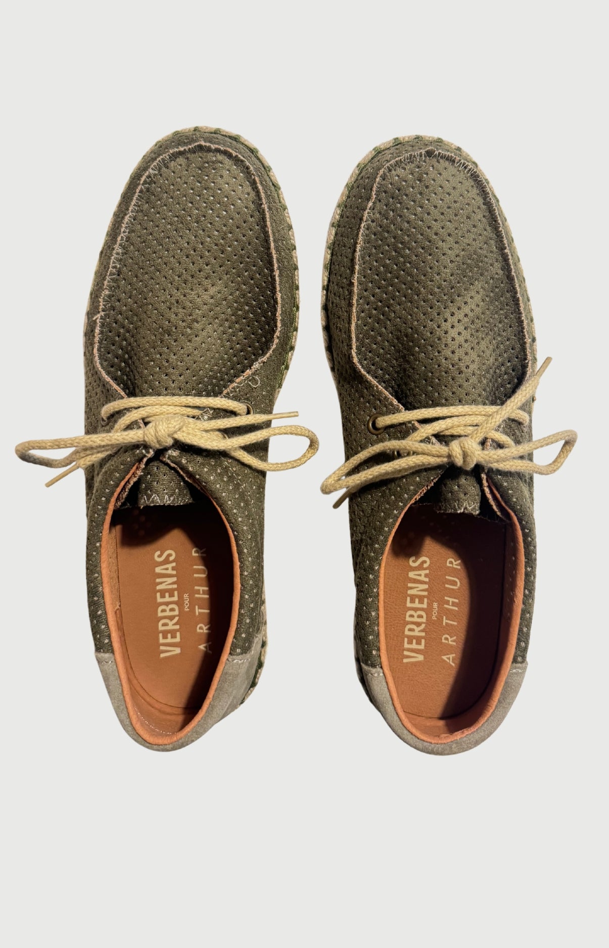 Mocassins espadrilles en daim à lacets couleur kaki Truman homme 3