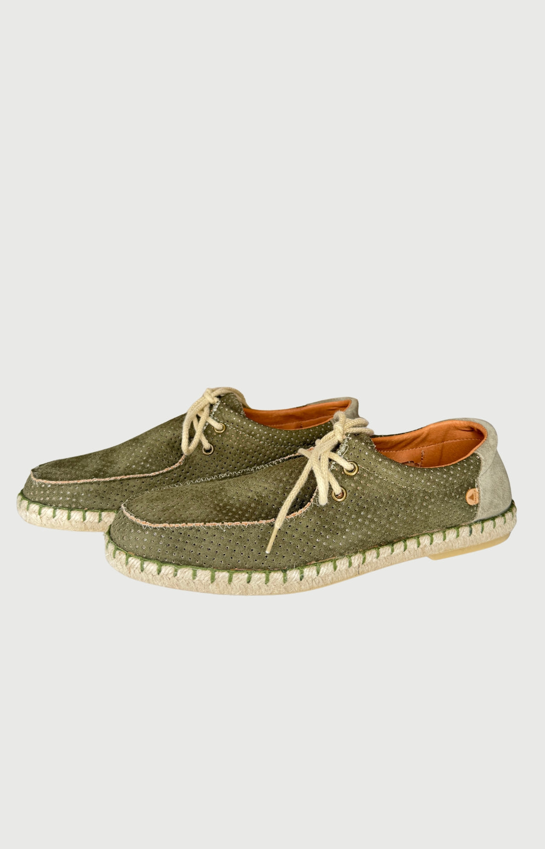 Mocassins espadrilles en daim à lacets couleur kaki Truman homme 1