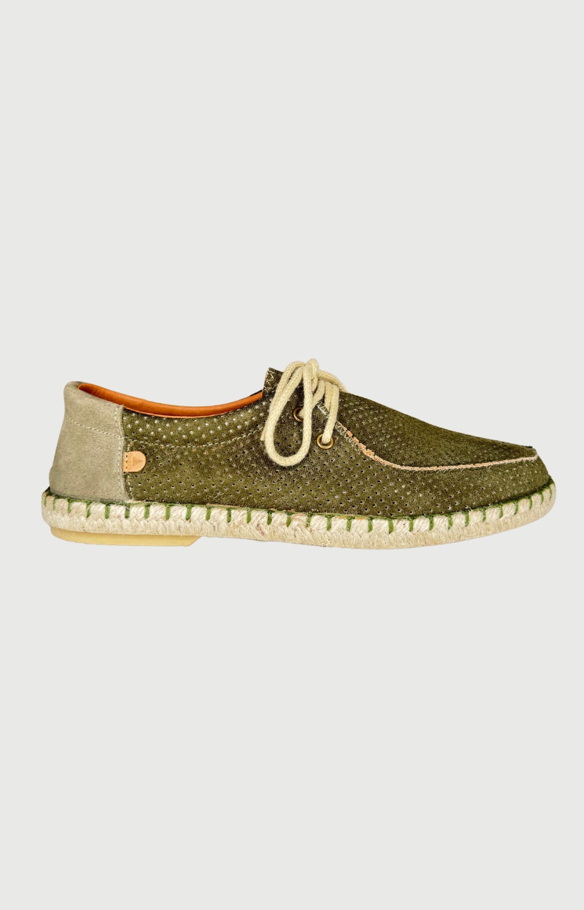 Mocassins espadrilles en daim à lacets couleur kaki Truman homme 2