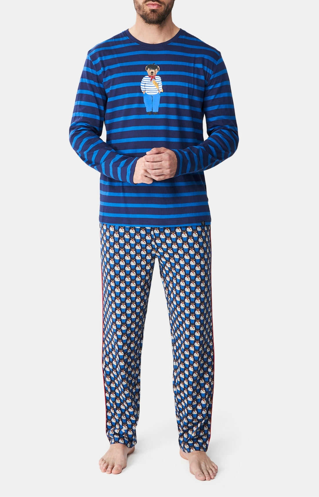 Pyjama long Femme Teddy In Paris Marine 1