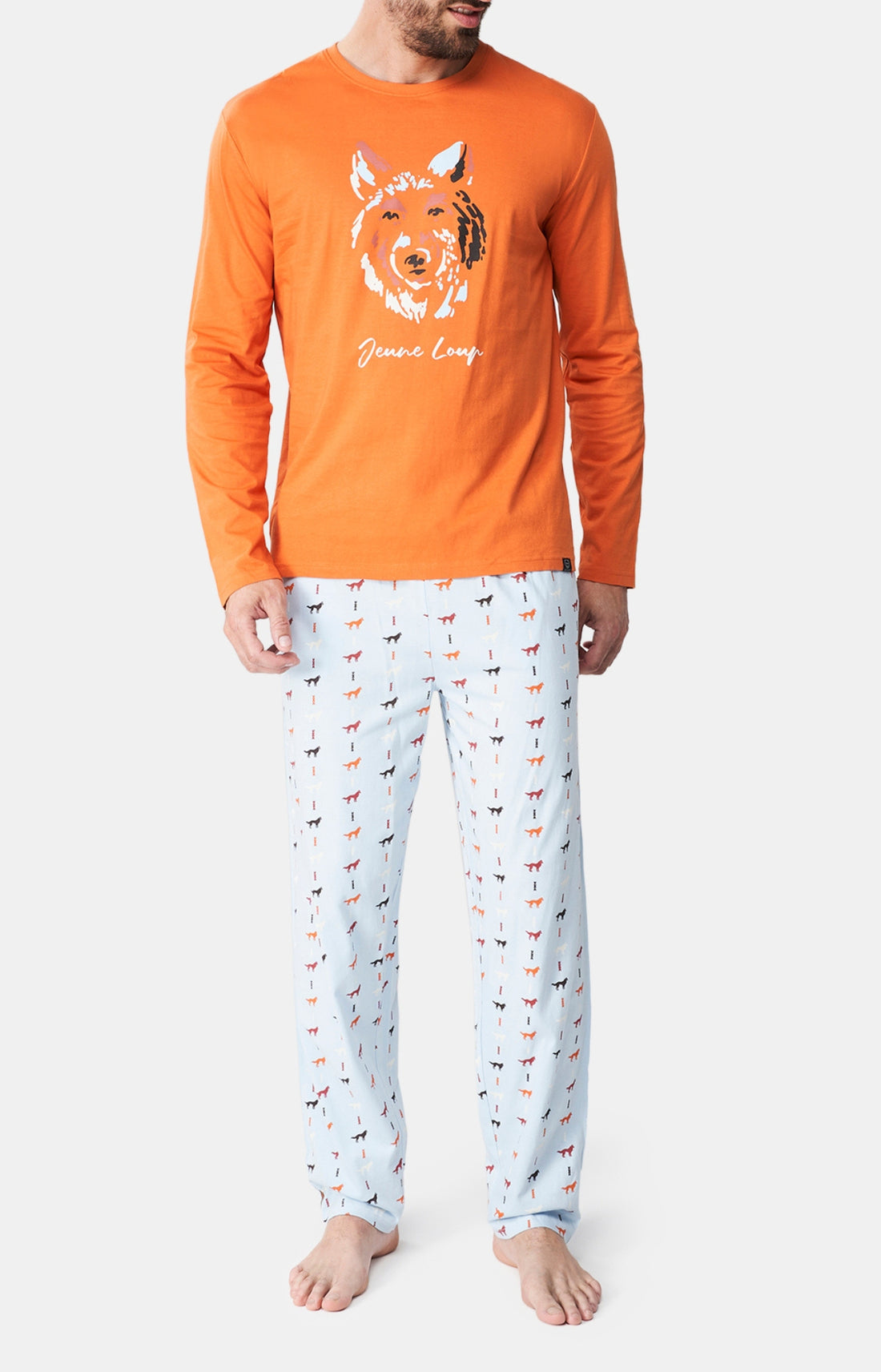 Pyjama long Femme Jeune loup Bleu 1