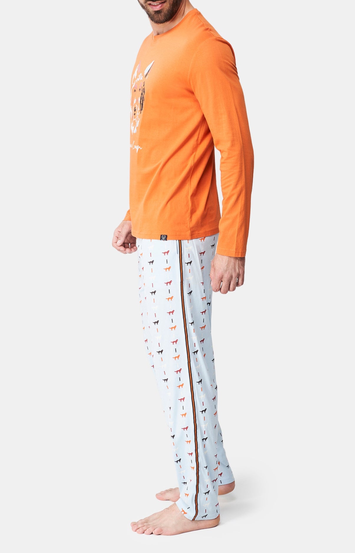 Pyjama long Femme Jeune loup Bleu 4