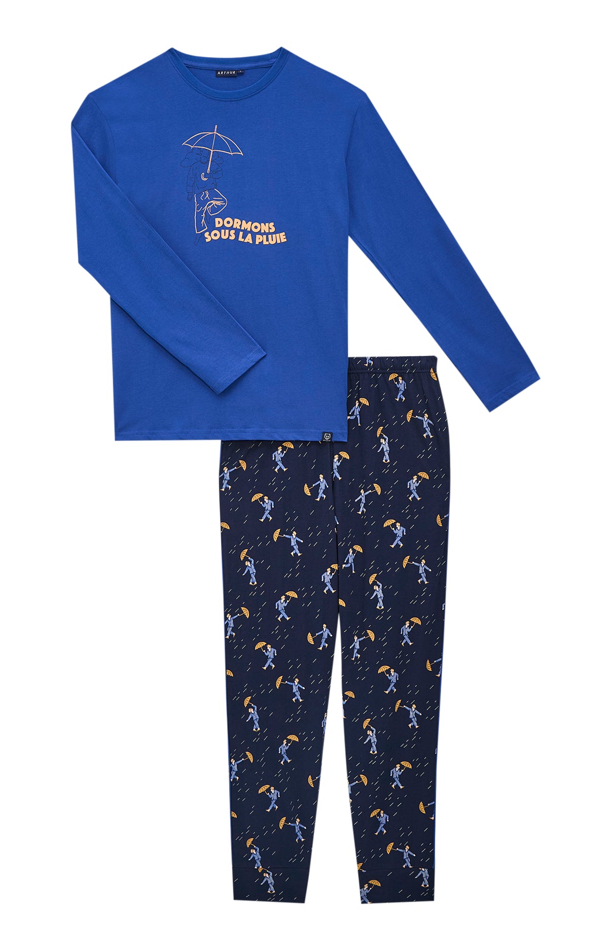 Pyjamas Homme Dormons sous la pluie GRIS 3