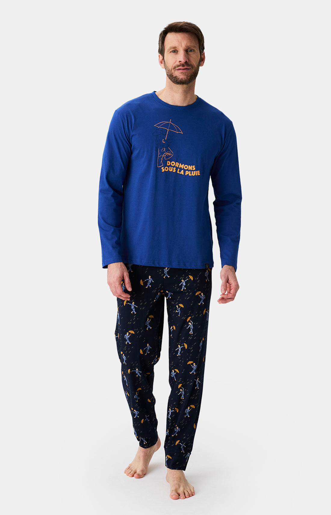 Pyjamas Homme Dormons sous la pluie GRIS 1