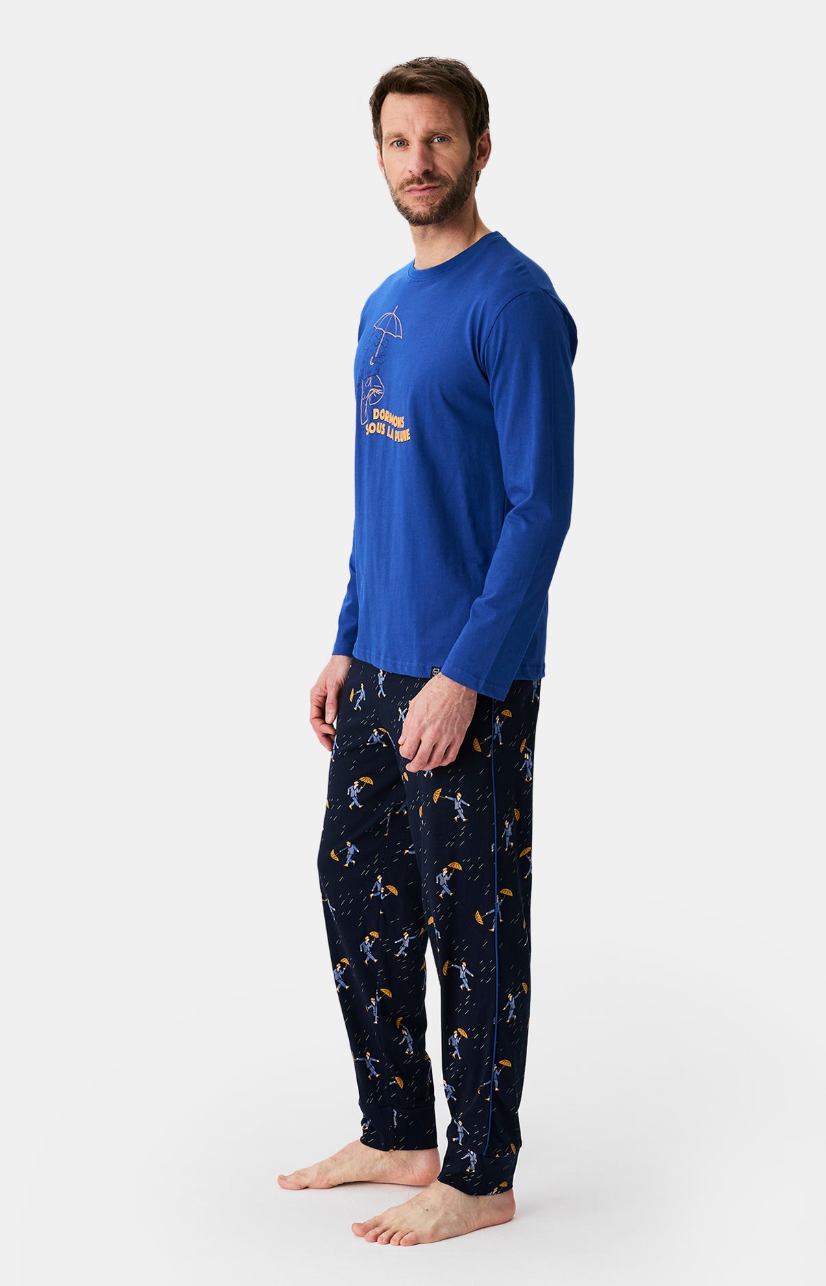 Pyjamas Homme Dormons sous la pluie GRIS 4