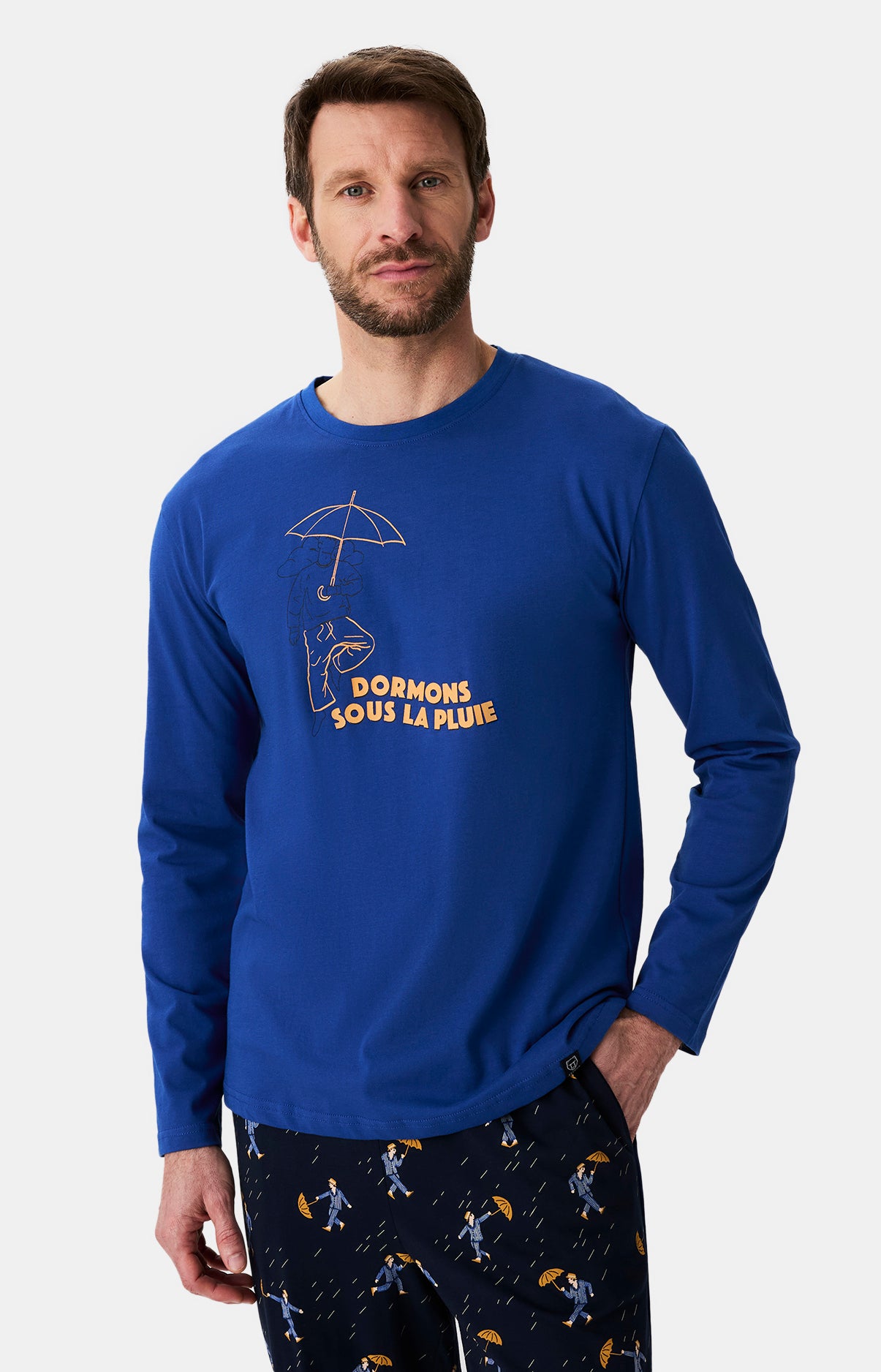 Pyjamas Homme Dormons sous la pluie GRIS 2