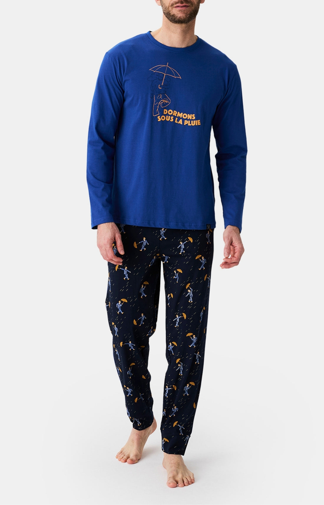 Pyjamas Homme Dormons sous la pluie GRIS 1