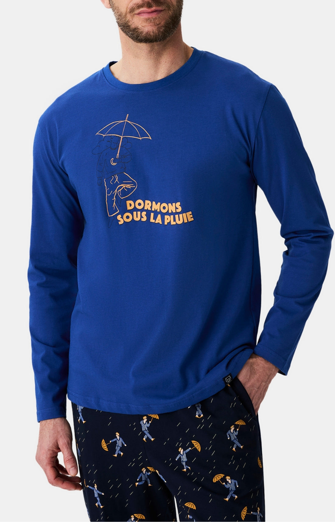 Pyjamas Homme Dormons sous la pluie GRIS 2