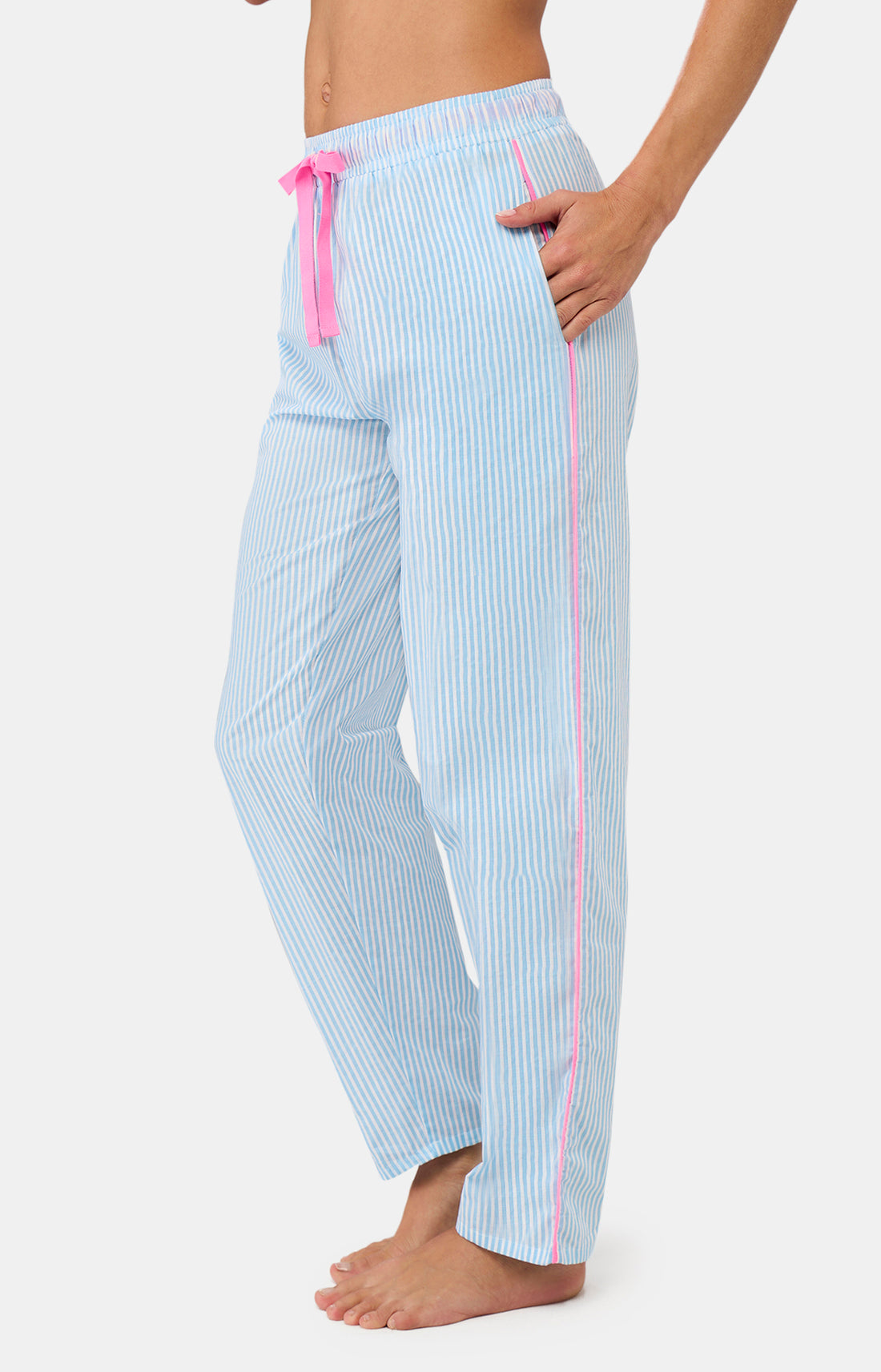 Pantalon Femme Rayure Bleu 2