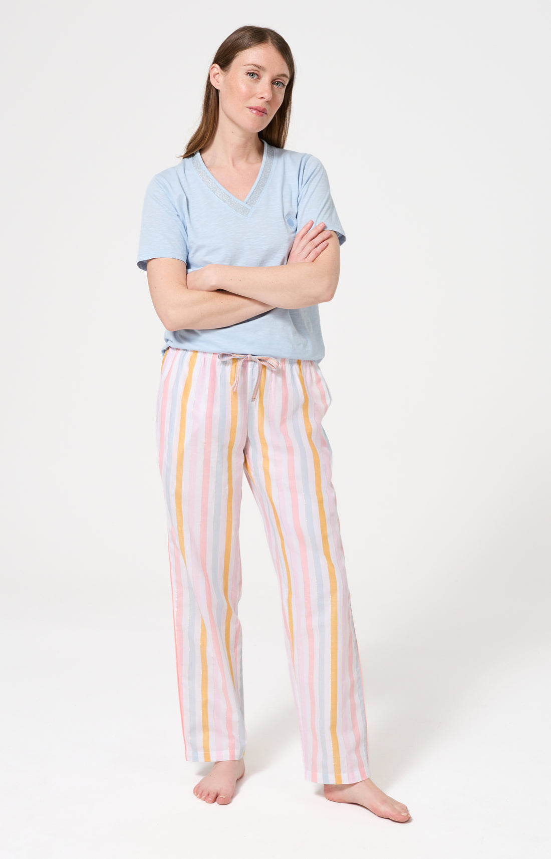 Bas Femme Maé Imprimé rayures multicolores 1