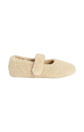 Chaussons Ballerine Fourrure Beige 3
