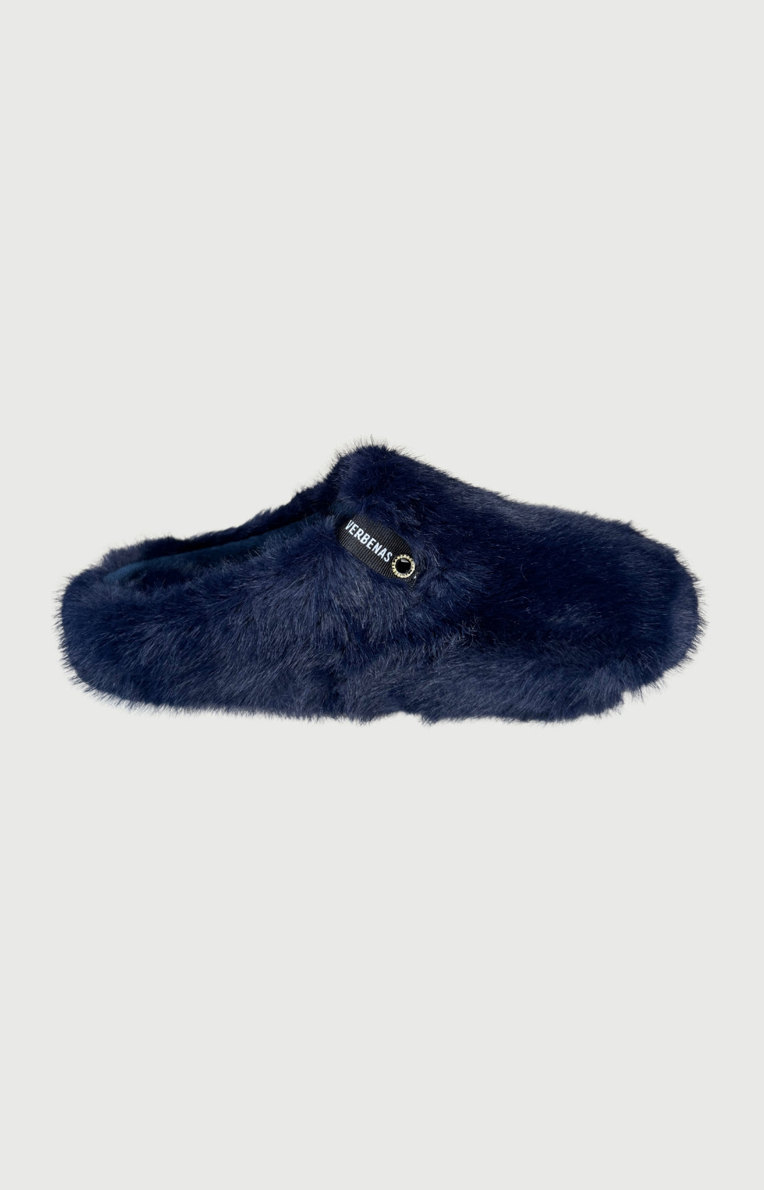 Mules Femme fausse fourrure bleu marine Sélène 1
