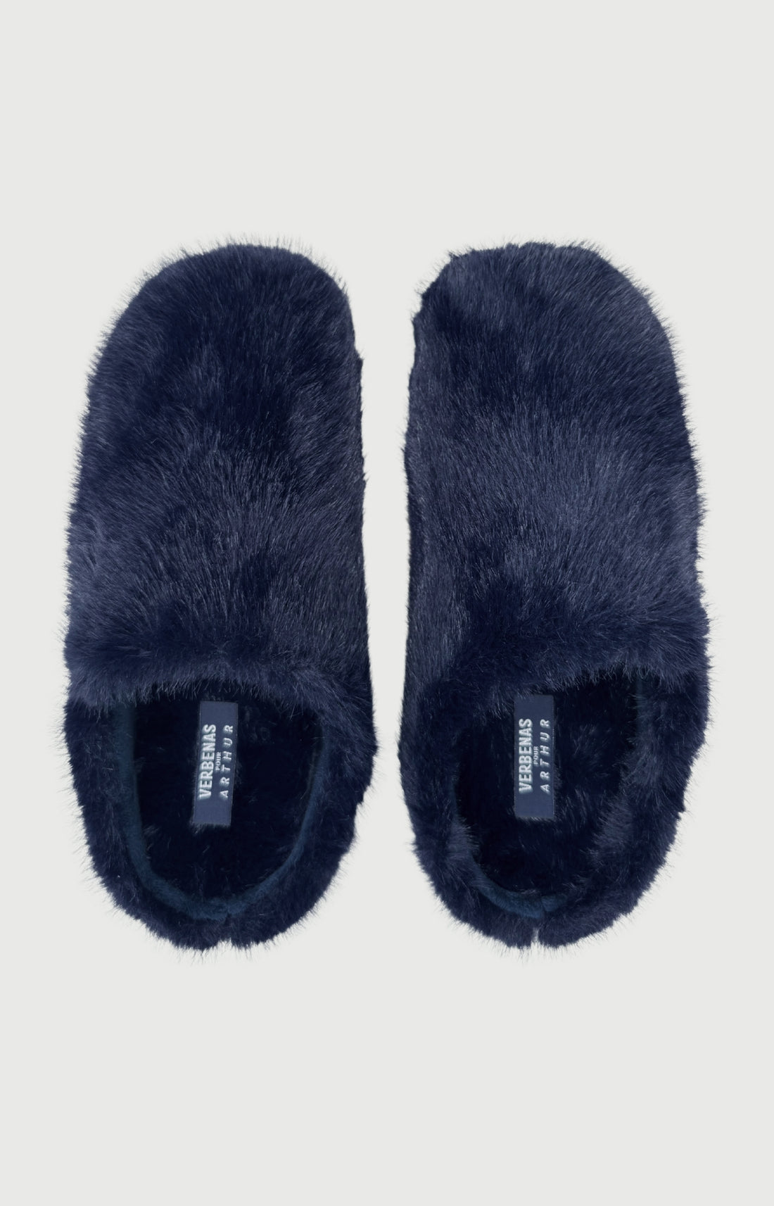 Mules Femme fausse fourrure bleu marine Sélène 3