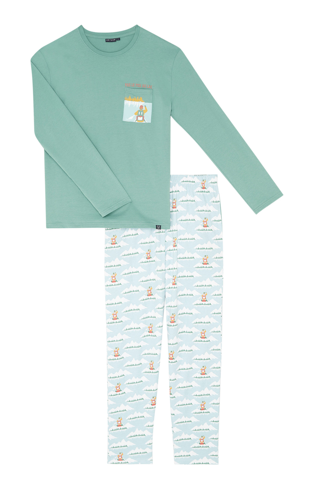 Pyjama long Femme Pas le feu au lac Bleu 3