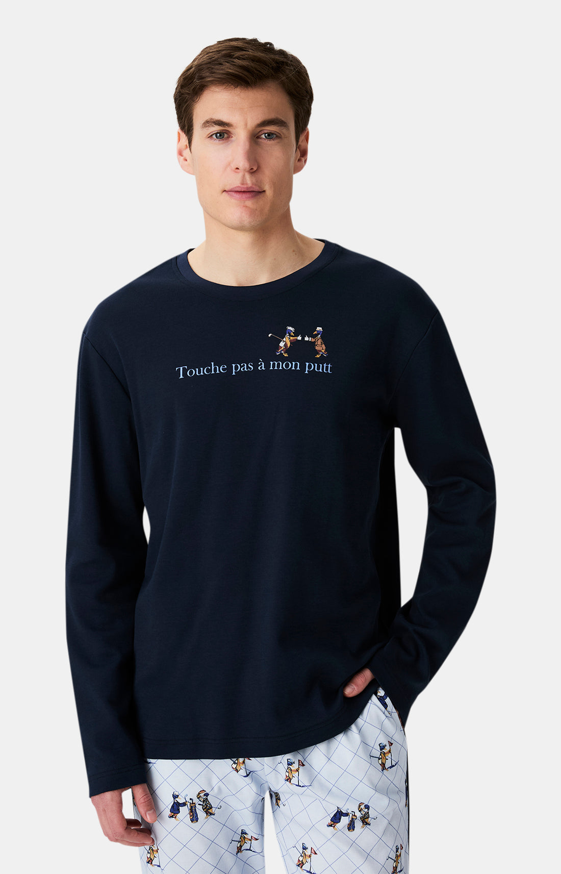 Pyjamas Homme Touche pas à mon putt BLEU 2