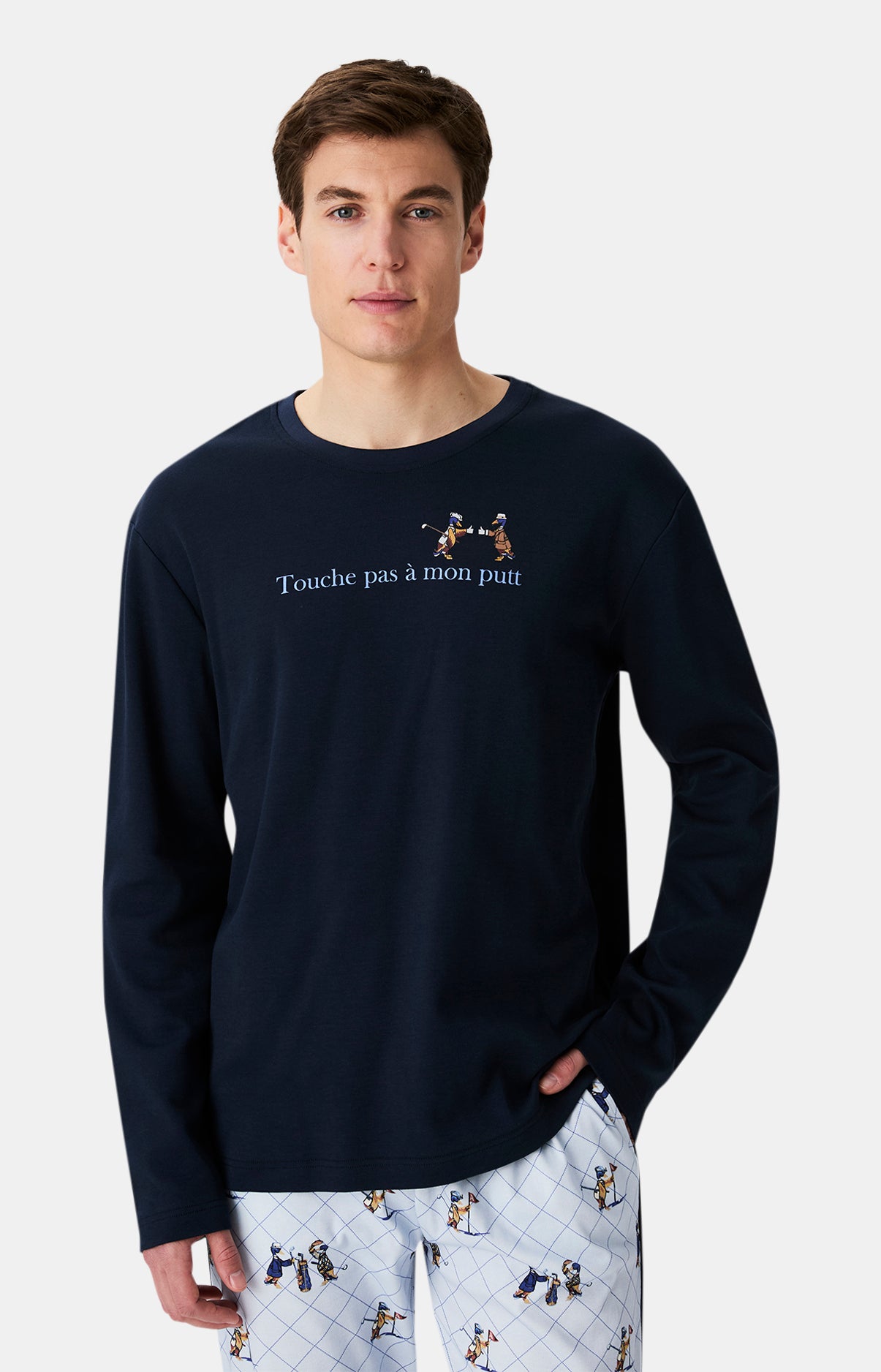 Pyjamas Homme Touche pas à mon putt BLEU 2