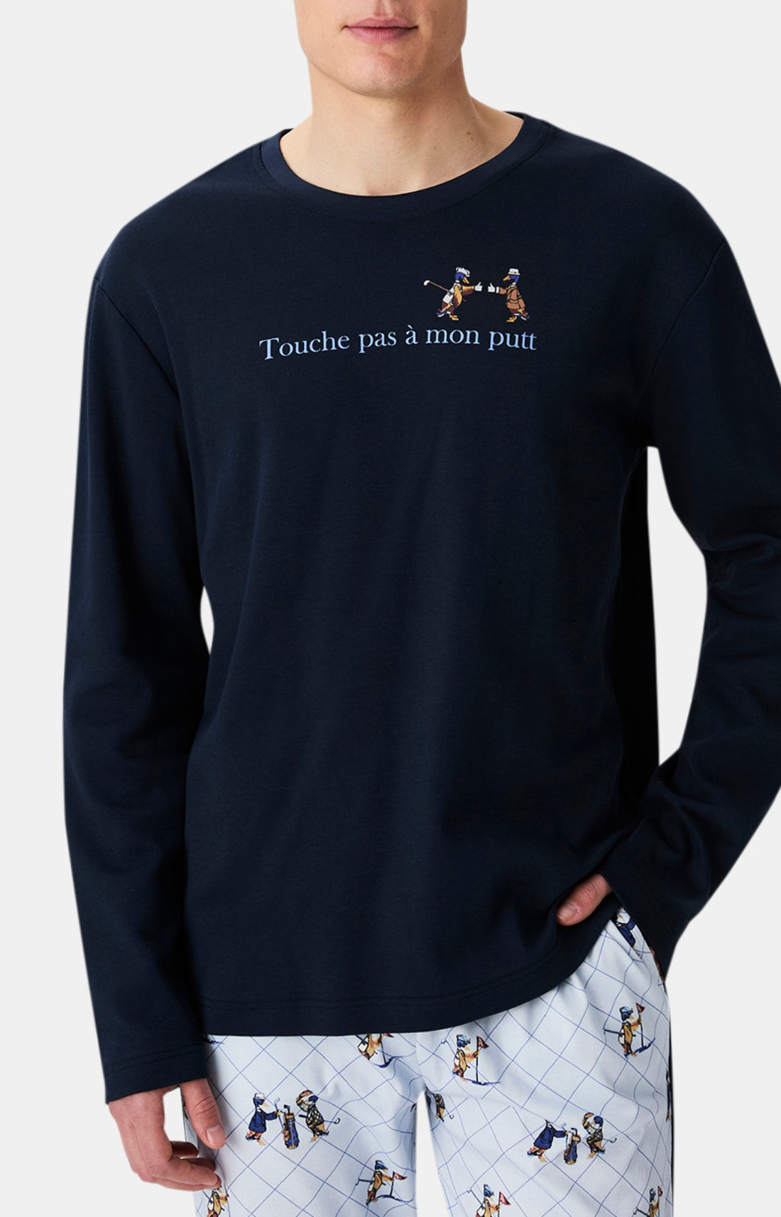 Pyjamas Homme Touche pas à mon putt BLEU 2