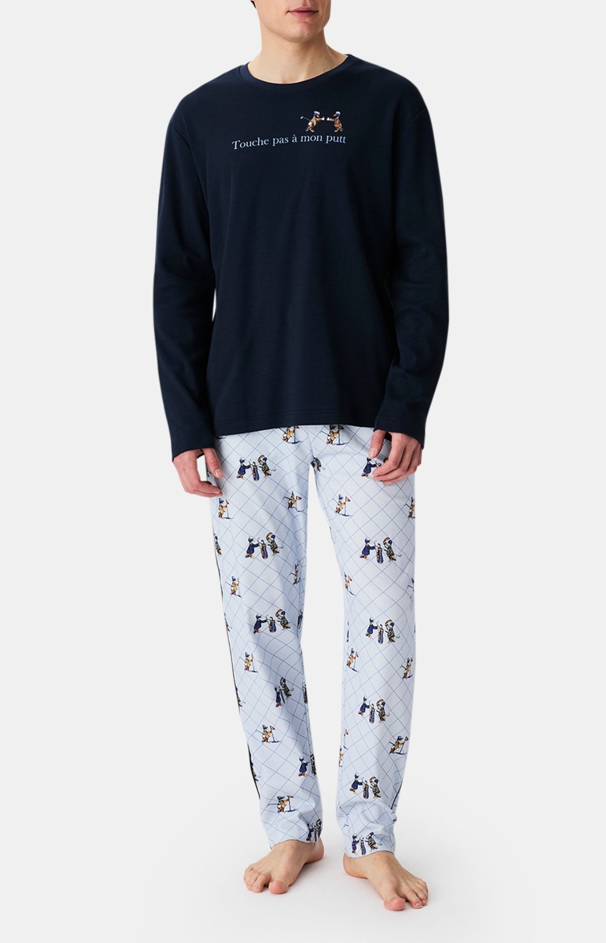 Pyjamas Homme Touche pas à mon putt BLEU 4