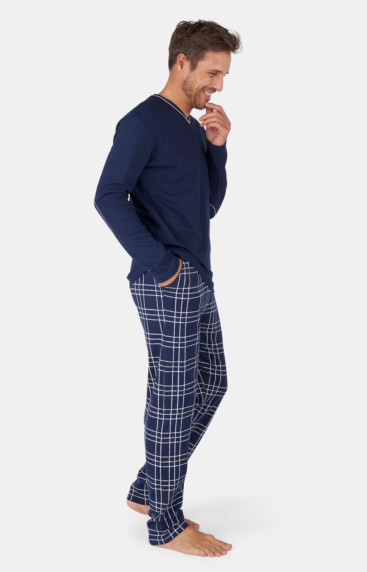 Pyjama pilou pilou bleu à motif de texte pour garçon - Pyjama D'Or