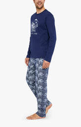 Pyjama long Homme Ours Marine 2