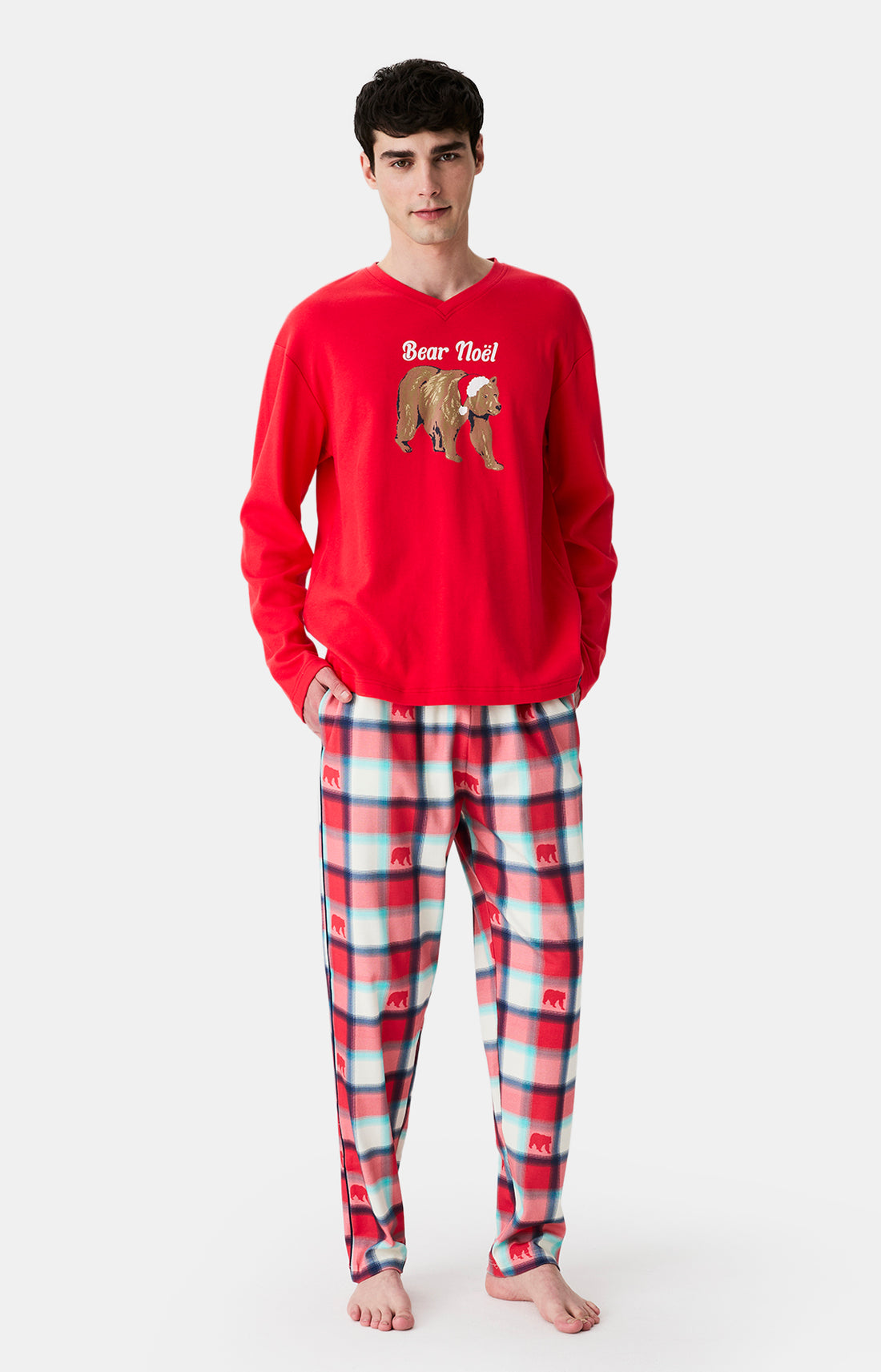 Pyjamas Homme Bear Noël ROUGE 1