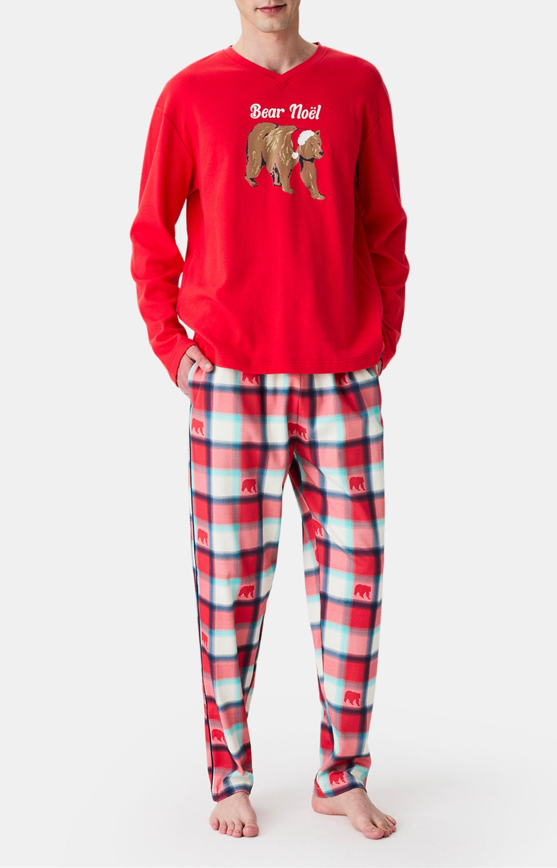 Pyjamas Homme Bear Noël ROUGE 1