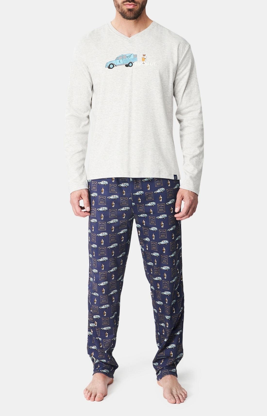 Pyjama long Femme Pain au Lit Marine 1