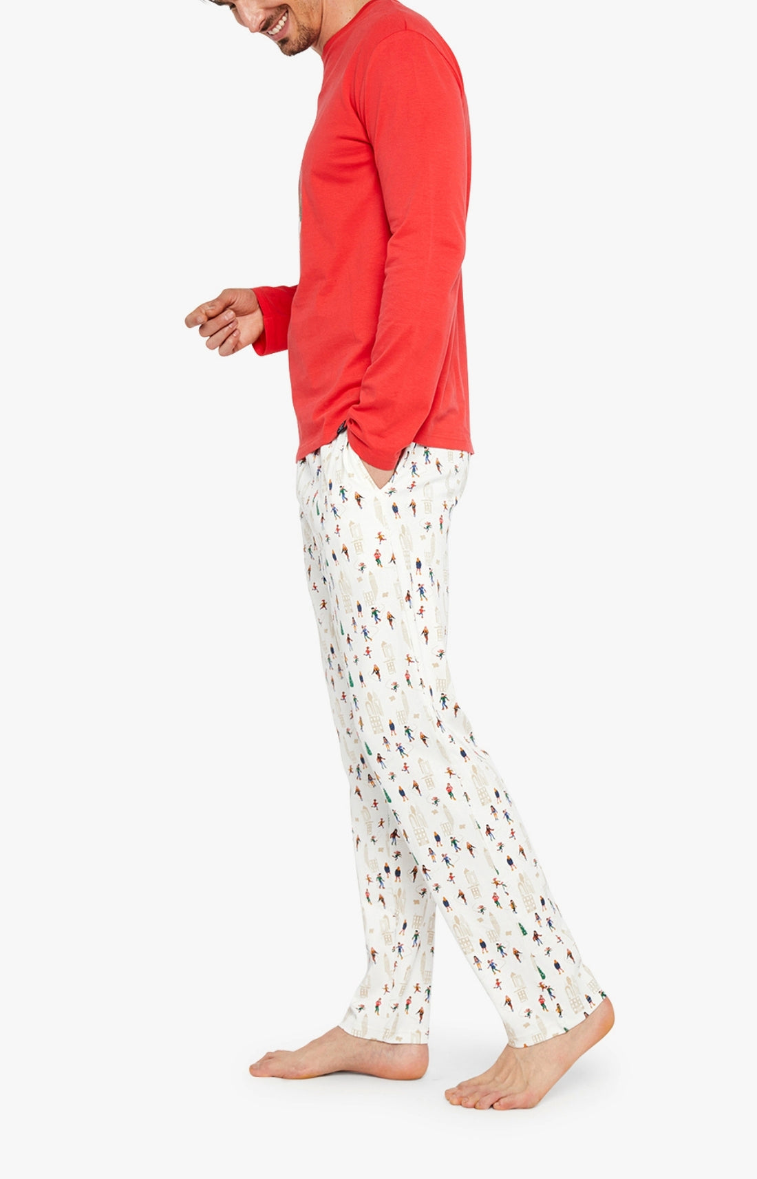 Pyjama long Homme Matin à glace Blanc et Ivoire 2