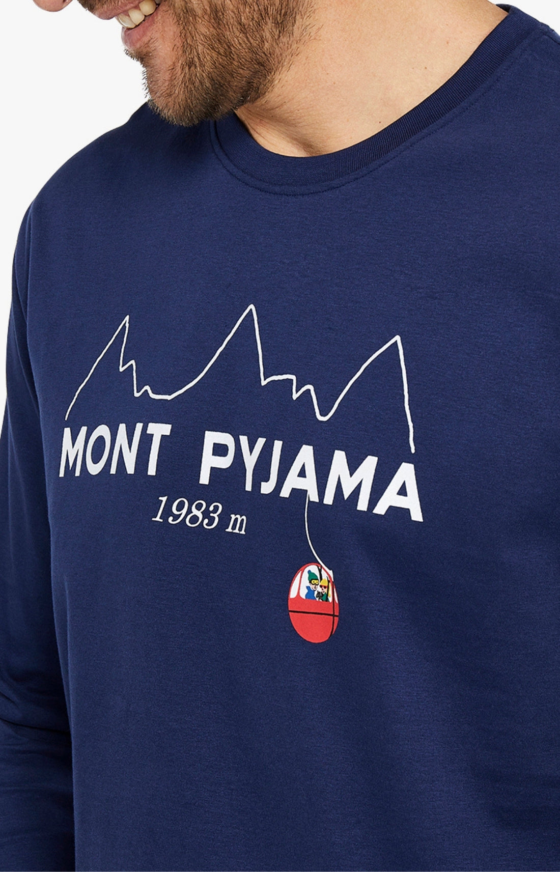 Pyjama long Homme Mont Pyjama Blanc et Ivoire 2