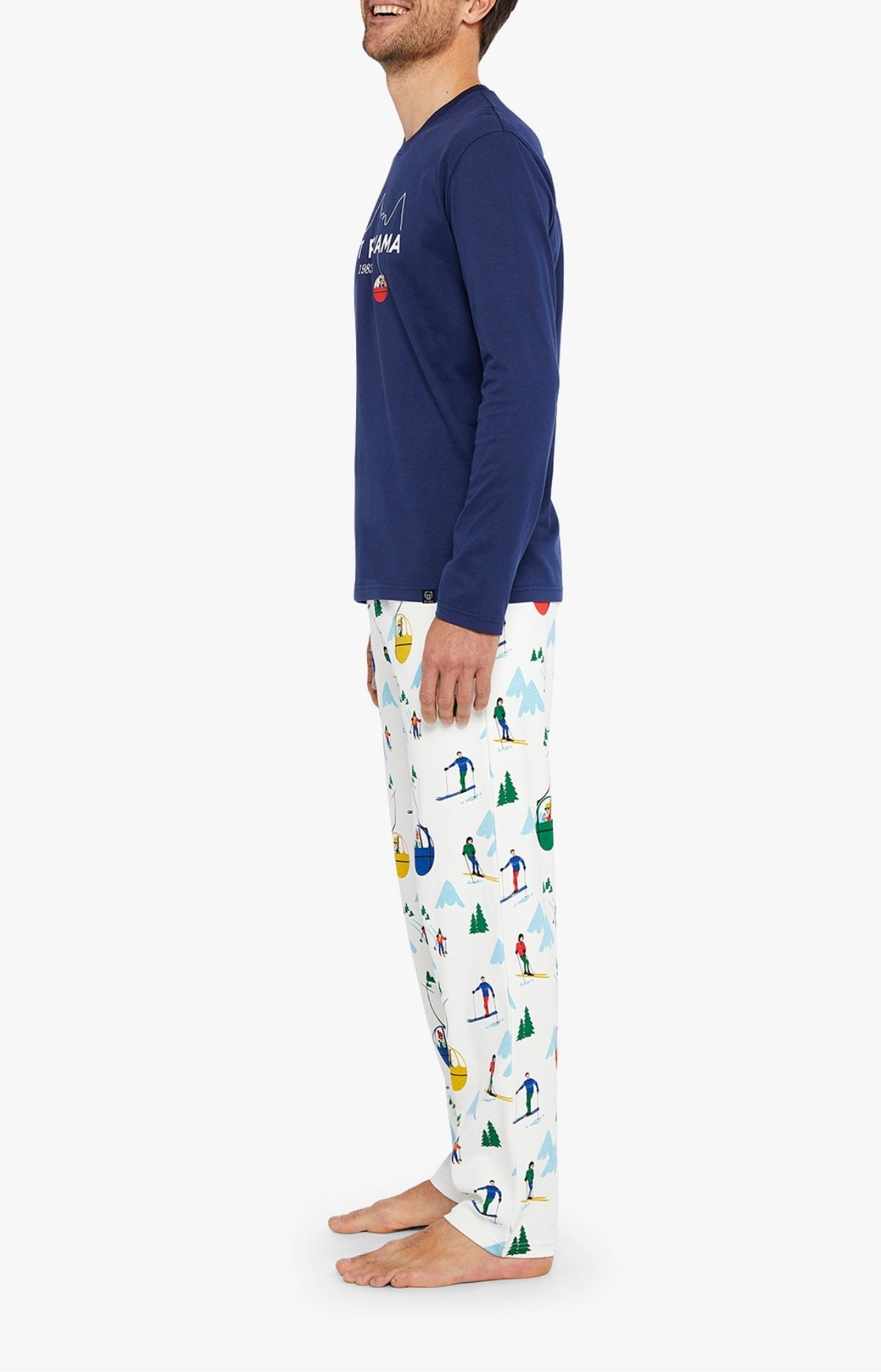 Pyjama long Homme Mont Pyjama Blanc et Ivoire 4