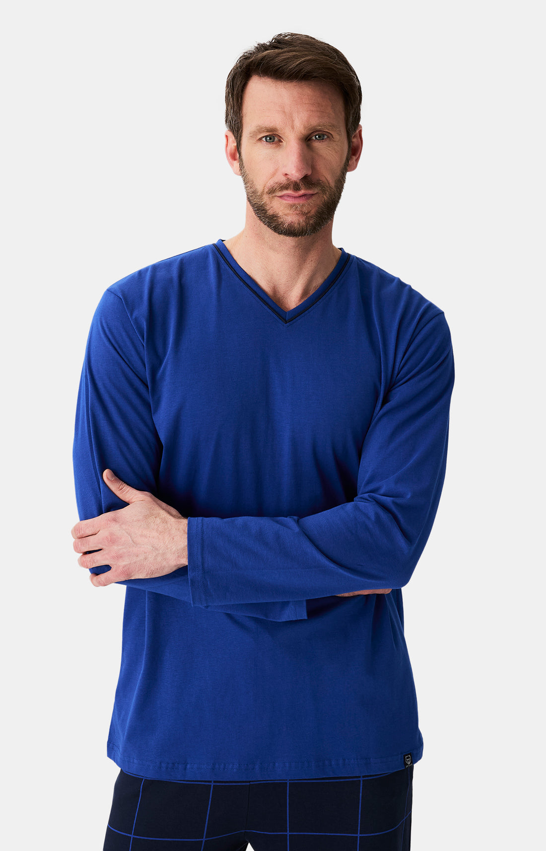 Pyjama long Homme Windsor Marine et Bleu 2